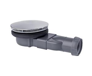 Wirquin 30720269 Bonde de douche à membrane Slim avec dôme en métal pour receveur, gris