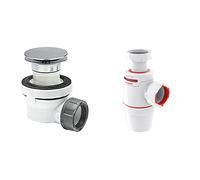 Wirquin 30721530 Ensemble complet lavabo XS Pure Quick Clac, Chromé & 30722158 Siphon de lavabo Neo Air D32, Blanc