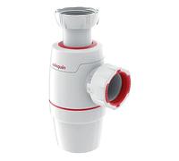 Wirquin Siphon de lavabo Néo Ø32 mm – Double installation – Antivide intégré – Blanc