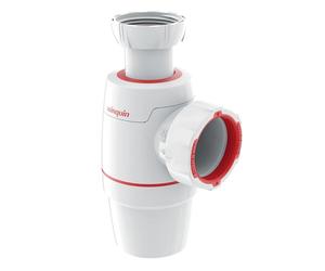 Wirquin 30722144 Siphon Lavabo Néo Ø40 mm sans Prise Machine à Laver | Fermeture 1/4 de tour, sortie 40 mm, étanche, installation facile, entretien facile, fabriqué en France, blanc et rouge