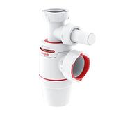 Siphon d'évier - D40 mm - avec prise machine à laver - Néo Air - blanc