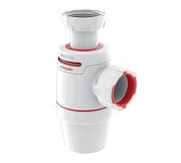 Wirquin 30722148 Siphon Lavabo Néo Air Ø32 mm sans Prise Machine à Laver | Étanche, installation facile, anti-vide intégré, réglable, entretien facile, fabriqué en France, blanc et rouge