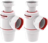 Wirquin 30722156 Siphon évier Néo Air blanc Ø40 avec anti-vide intégré, réglable, compact, zéro fuite