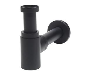 Wirquin 30722857 Siphon Lavabo Mini Linéis Ø32 mm Laiton Noir | Gain de place, design, étanche, anti-odeurs, installation facile, réglable, entretien facile, accessible si bouchage