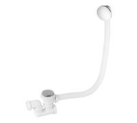 Wirquin 30723100 Ensemble complet vidage de baignoire L700 mm avec siphon orientable Ø40, clapet recouvrant et cache trop plein, blanc et chromé