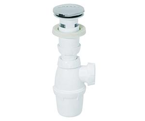 Wirquin 30723121 Ensemble complet vidage pour lavabo siphon, bonde clapet Quick-clac et trop-plein intégré, blanc