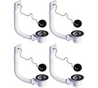 Wirquin 30723222 Bonde pour évier de cuisine 1 bac Ø50 mm avec bouchon et trop-plein extérieur, blanc (Lot de 4)