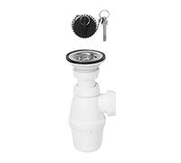 Wirquin 30723224 Kit Bonde Siphon Lavabo Tout-En-Un Ø32 mm Chromé | Adapté lavabos avec trop-plein intégré, bouchon à chaînette 25 cm, entretien facile, installation facile, fabriqué en France