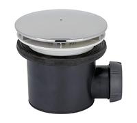 Wirquin 30723744 Bonde de douche Ø90 avec dôme en abs et sortie horizontale, chromé