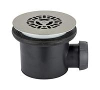 Wirquin 30723745 Bonde Douche Tourbillon Ø90 mm Grille Inox Brossé | Installation facile, sortie horizontale, entretien facile, panier amovible, anti-odeurs, adapté à tous les receveurs, chromé