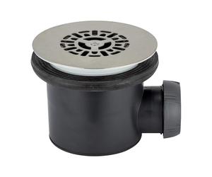 Wirquin 30723745 Bonde Douche Tourbillon Ø90 mm Grille Inox Brossé | Installation facile, sortie horizontale, entretien facile, panier amovible, anti-odeurs, adapté à tous les receveurs, chromé