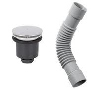 Wirquin 30723746 Bonde de douche Tourbillon à sortie verticale pour receveurs ø90 avec dôme en ABS, chromé, Gris & 79008001 Raccord universel magicoude D40 à coller, gris