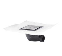 Wirquin 30723967 Bonde de Douche à Chaper Orientable James 11,5 x 11,5 cm | Grille inox brossé, sortie orientable 360°, débit 32 L/min, natte d'étanchéité pré-collée, installation facile, chromé