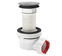 Wirquin 30723976 Kit Bonde Siphon Lavabo Nano 6.7 Ø32 mm Dôme Chromé | 1/4 de tour, fermeture Quick-Clac, hauteur 100 mm, laiton, gain de place, anti-odeurs, entretien facile, installation facile