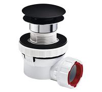 Wirquin 30723978 Kit Bonde Siphon Lavabo Nano 6.7 Ø32 mm Dôme Noir | 1/4 de tour, fermeture Quick-Clac, laiton, gain de place, anti-odeurs, zéro bruit, entretien facile, installation facile