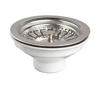 Wirquin 30718726 Bonde à panier en inox pour évier ø90 1 bac à commande manuelle sans trop-plein, chromé