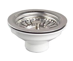 Wirquin 30723987 Bonde Évier 1 Bac Ø90 mm à Panier sans Trop-plein | Commande manuelle, panier inox, chromé