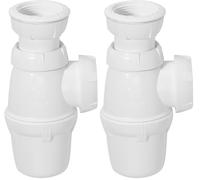 Wirquin 30724011 Siphon de lavabo réglable en hauteur Ø40, blanc (Lot de 2)