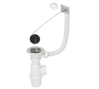 Wirquin 30724013 Kit Bonde Siphon Évier 1 Bac Ø60 mm à Bouchon | Anti-odeurs, installation facile, accessible si bouchage, fabriqué en France