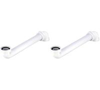 Wirquin 30724257 Tubulure de lavabo gain de place avec renvoi vers l'arrière, blanc (Lot de 2)