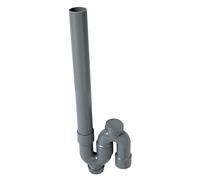 Wirquin 30724301 Siphon machine à laver en PVC simple crosse à sortie verticale, gris