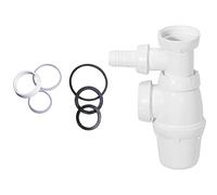 Wirquin 39370003 Assortiment de Joint de Siphon, Blanc et Noir & SP3223 Siphon d'évier, blanc
