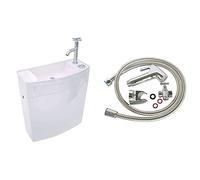 Wirquin 50720090 Réservoir Iseo combiné Lave-Mains intégré au réservoir, Blanc & KIT Complet Hygiene DOUCHETTE ABS