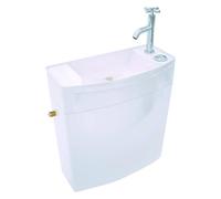 Wirquin Réservoir WC Iseo 50720090 – blanc, plastique, lave-mains intégré, kit chasse économie d'eau