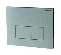 Wirquin 55720351 Plaque de déclenchement WC Design grise en aluminium brossé, double chasse