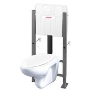 Wirquin 55724823 Wc suspendu imageo complet avec plaque de commande double chasse blanche