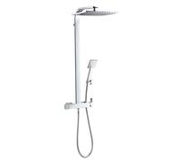 Wirquin 60721390 Colonne de douche avec mitigeur mécanique Palermo Touch 1 jet chromé, inverseur céramique, hauteur réglable, fonction soft, anti-calcaire, shiny anti-torsion, ACS