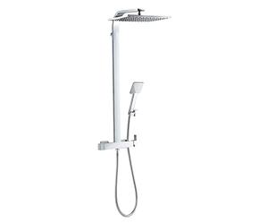 Wirquin 60721390 Colonne de douche avec mitigeur mécanique Palermo Touch 1 jet chromé, inverseur céramique, hauteur réglable, fonction soft, anti-calcaire, shiny anti-torsion, ACS