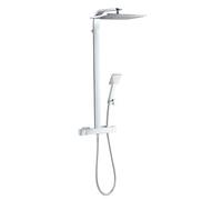 Wirquin 60721391 Colonne de douche avec mitigeur thermostatique Palermo Comfort 1 jet chromé, inverseur céramique, hauteur réglable, fonction soft, anti-calcaire, sécurité 38°, ACS