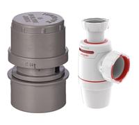 Wirquin 7023710 Anti-vide droit pour tube D32-40, gris & 30722160 Siphon de lavabo Néo Air Ø40 zéro fuite, blanc