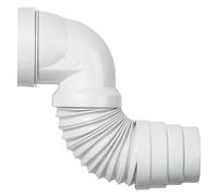 Wirquin 70718813 Pipe WC Extensible L.230 - 330 mm à Coller sans Piquage | Raccord wc coudé, corps en polypropylène, embout en ABS, adapté à toutes les configurations, écoulement+, blanc