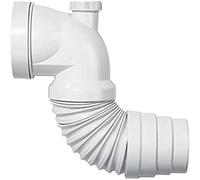 Wirquin 70718814 Pipe WC Extensible L.230 - 330 mm à Coller avec Piquage | Raccord wc coudé, corps en polypropylène, embout en ABS, adapté à toutes les configurations, écoulement+, blanc