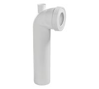 Wirquin 71060201 Pipe wc rigide coudée, mâle, longue, à coller D100 mm, avec piquage pour évacuation toilette, blanc