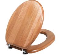 WIRQUIN Abattant WC Montréal - Bois teinte chêne - Charnière et visserie en laiton chrome