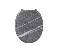 Wirquin Abattant WC 20720370 Woody, MDF effet marbre gris, top fix, charnières inox