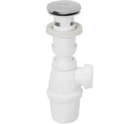 Wirquin Vidage pour lavabo 30723121 – Bonde clapet Quick-Clac, trop-plein intégré, blanc