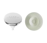 Wirquin Lot de 2 : 1 clapet Quick-clac Baignoire Ø65 mm + 1 Bouchon et Filtre Universel Uppy Blanc
