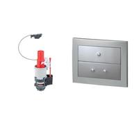 Wirquin lot de 2 : 1 mécanisme de chasse d'eau wc suspendu + 1 plaque de commande Egal double chasse