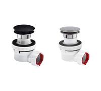 Wirquin lot de 2 ensemble bonde et siphon Nano 6.7 ultra compact : 1 kit chromé + 1 kit noir