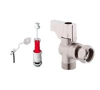 Wirquin MX12 Mécanisme MX + Robinet F12, Rouge et Blanc & 19529004 Robinet équerre 1/4 tour R29 Chrome