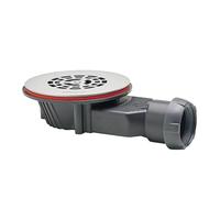 Wirquin SLIM+ bonde de douche extraplate Ø90 mm SMART Membrane Grille plate inox brossé