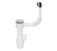 Wirquin SP50199 Quick-clac Bonde chrome avec trop-plein + Siphon + Clapet