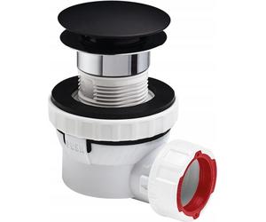 Wirquin | Syphon lavabo Nano - noir mat - clic-clac - haut débit, résistant à la température