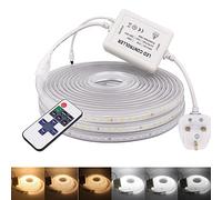 Wisada 15M Ruban LED Blanc Chaud Dimmable 220 V Flexible Ruban à LED 120 LEDs 2835SMD,Bande LED Imperméable Réglable via Variateur pour Meuble, Escalier, Chambre, Cuisine (15 mètres, Blanc chaud)