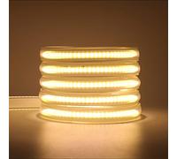 Wisada 220V COB Ruban à LED Bande, Bandeau LED Dimmable,Lumineuse Bandeau Flexible 288 LED/M,PVC Découpable Etanche IP65 Néons Bande pour Intérieur Extérieur Cuisine Décoration (4m, Blanco cálido)