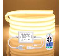 Wisada 220V Néon Ruban à LED 4m,288LEDs/M Neon COB LED Strip Light,23 clés IR Dimmable Rope Lights,750W Flex Waterproof Neon Bande Lumineuse for Indoors Bedroom TV Backlight Cabinets DIY Decor